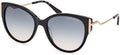Shiny Black Rose Gold Sunglasses M2185