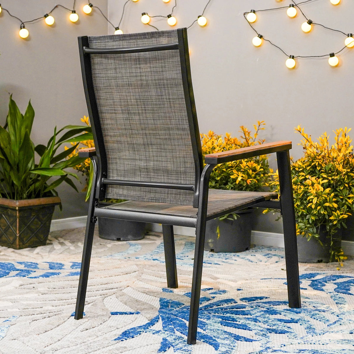7-Piece Aluminum Outdoor Dining Set with Stackable Chairs Q12599