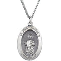 Sterling Silver Oval St. Jude Thaddeus 18" Necklace G88643