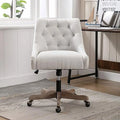 Brown Swivel Shell Chair with Wood Base and Wheels D7045