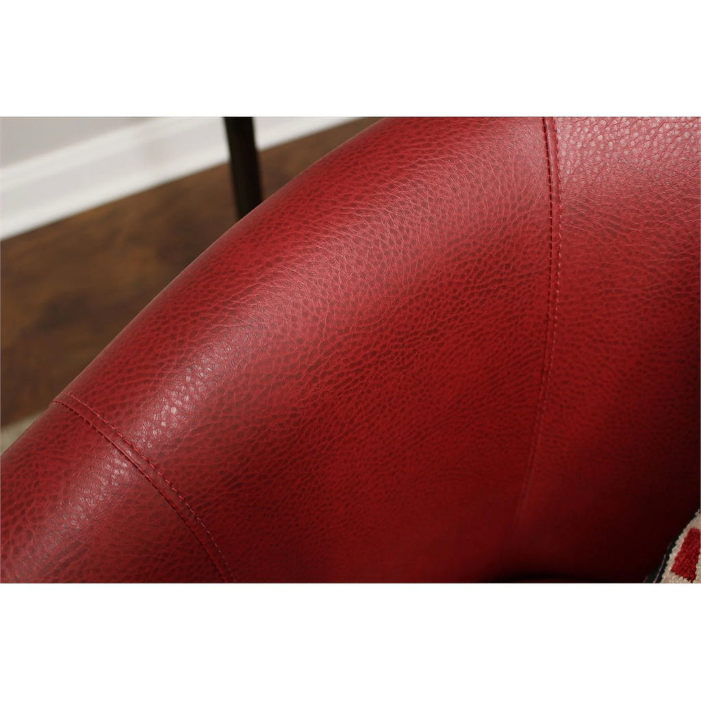 Red Faux Leather Club Chair Z3367