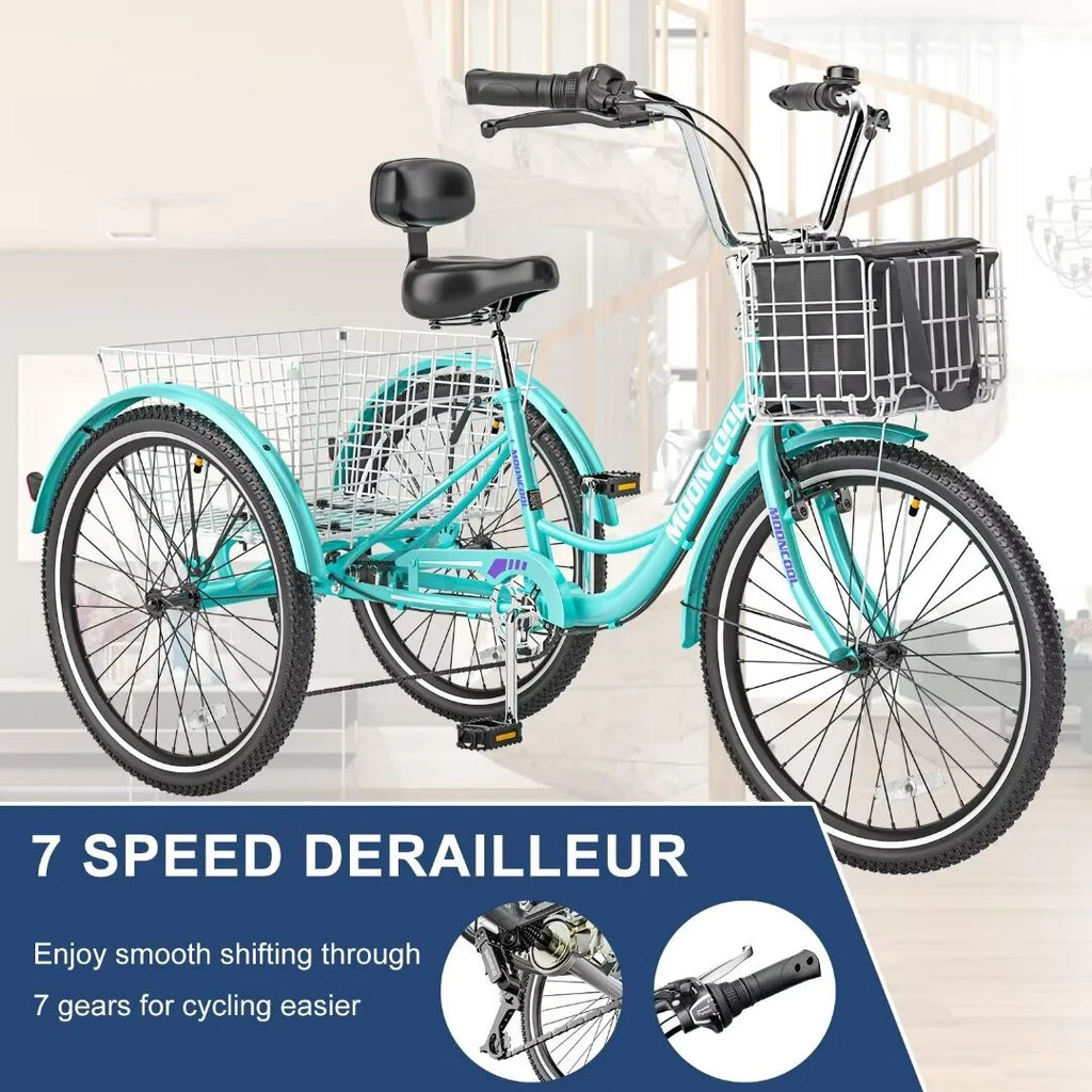 24 Inch 7 Speed Adult Tricycle S11028