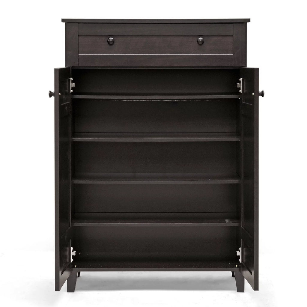 Dark Brown Wood Shoe Cabinet L863557