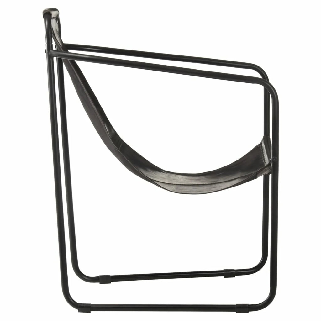 Black Real Leather Armchair T244