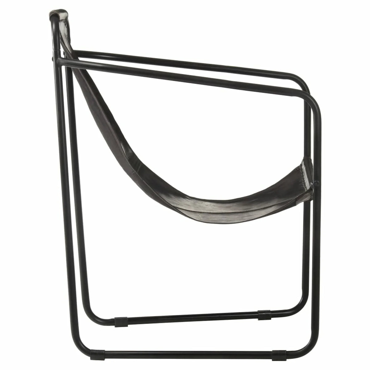 Black Real Leather Armchair T244