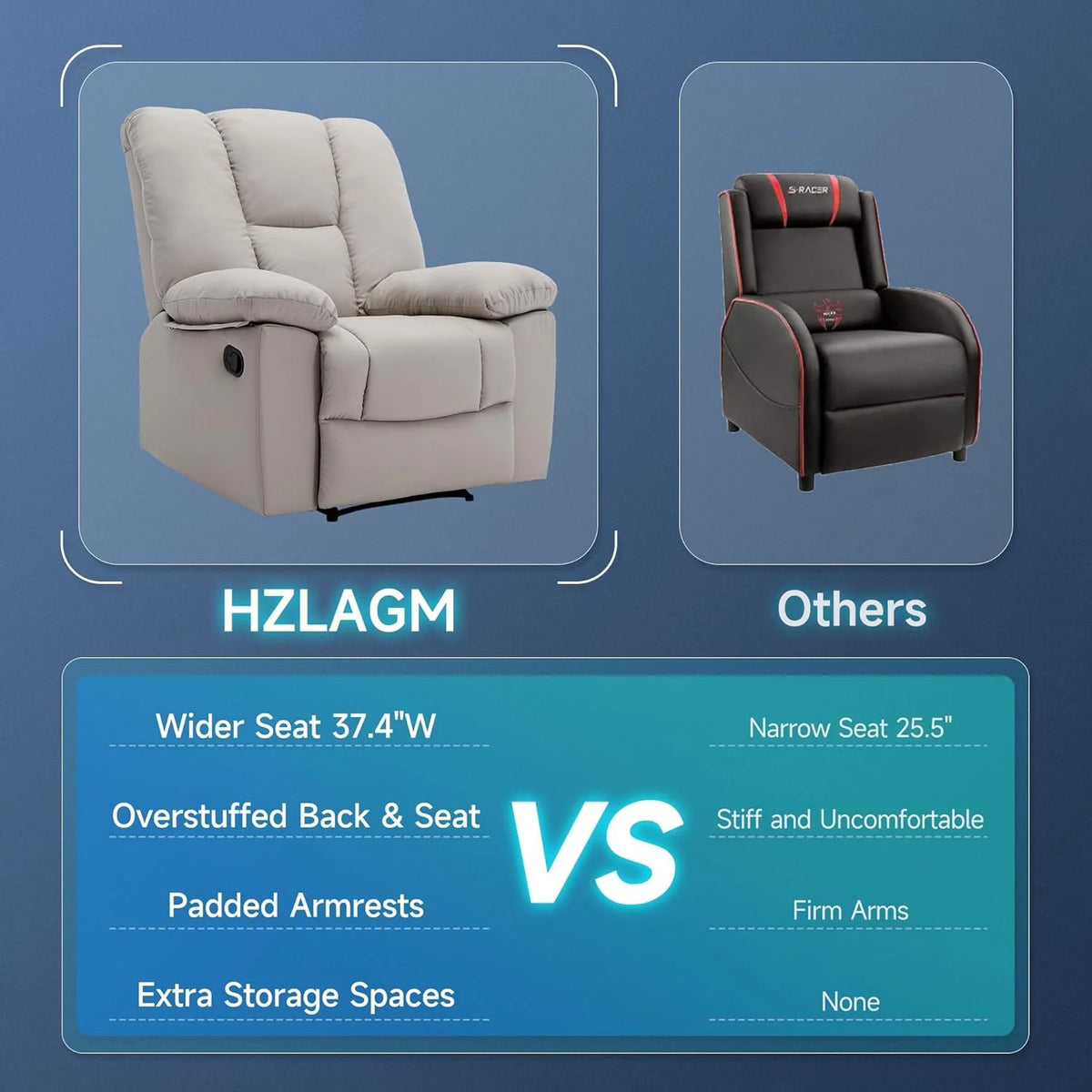 Oversized Creamy White Leather Recliner Chair J1586