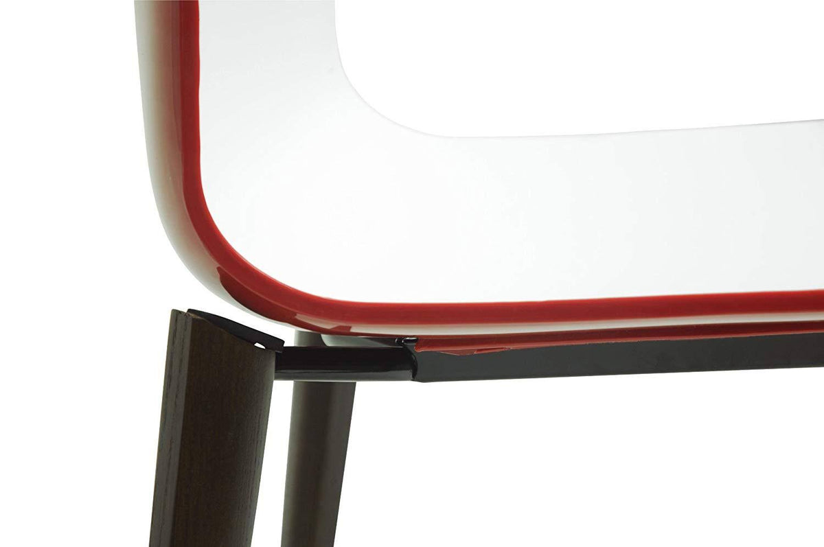 White/Red Dining Chair, Set of 2 S748