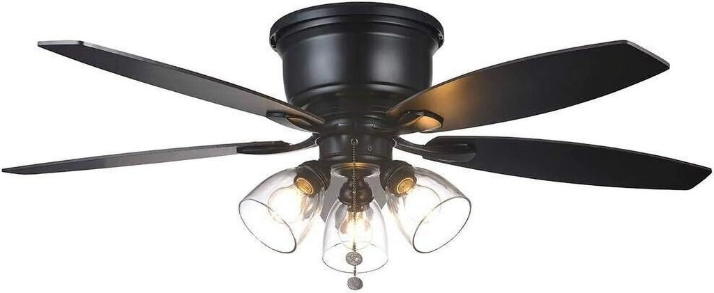 52" Matte Black LED Ceiling Fan with Light Kit K267911