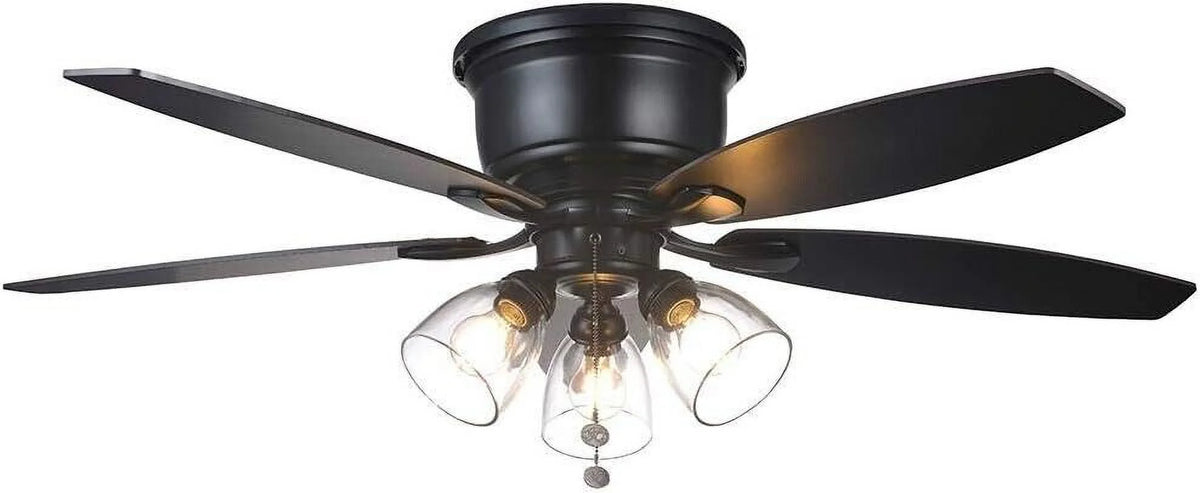 52" Matte Black LED Ceiling Fan with Light Kit K267911