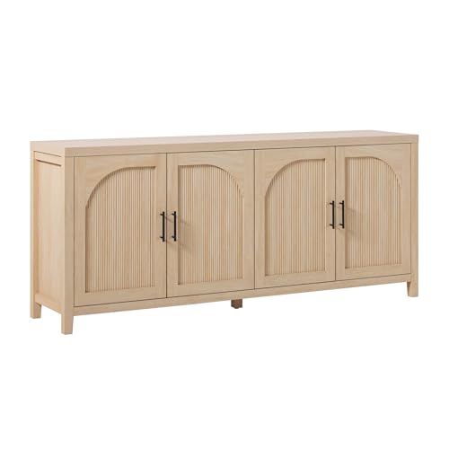 70 Inch Coastal Oak 4-Door Sideboard Buffet N95138
