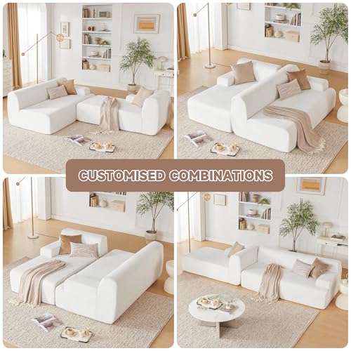 107" Modular Sectional Sofa with Chaise, Beige D63571