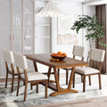5 Piece Wood Dining Table Set with 4 Upholstered Chairs N204379