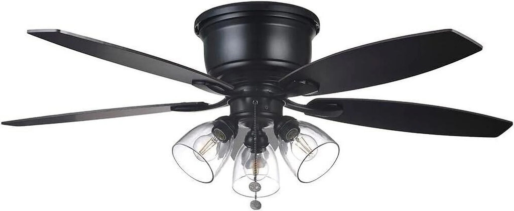 52" Matte Black LED Ceiling Fan with Light Kit K267911