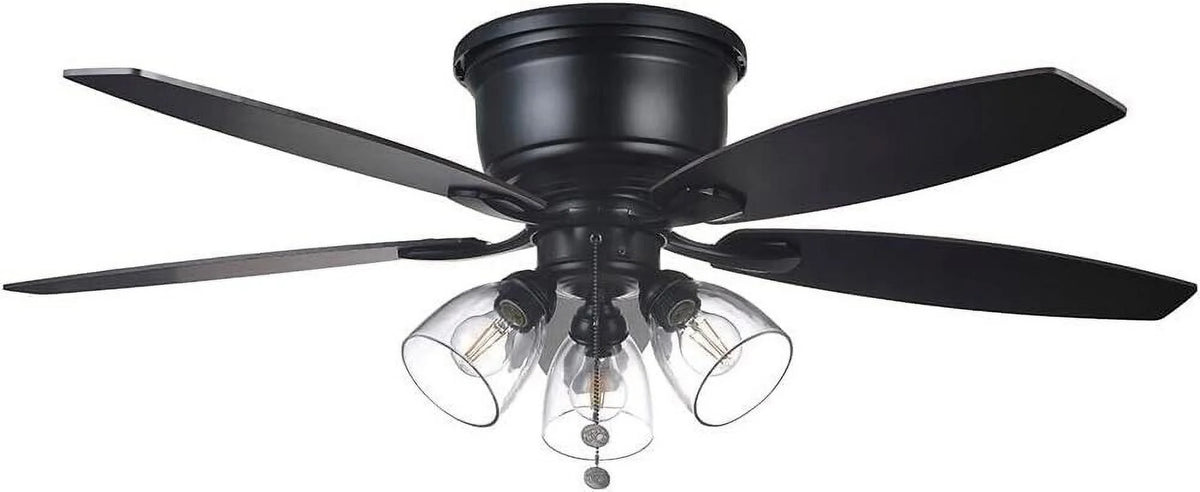52" Matte Black LED Ceiling Fan with Light Kit K267911