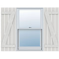 Rustic Four Board Spaced Board-n-Batten Faux Wood Shutters (Per Pair) K308645