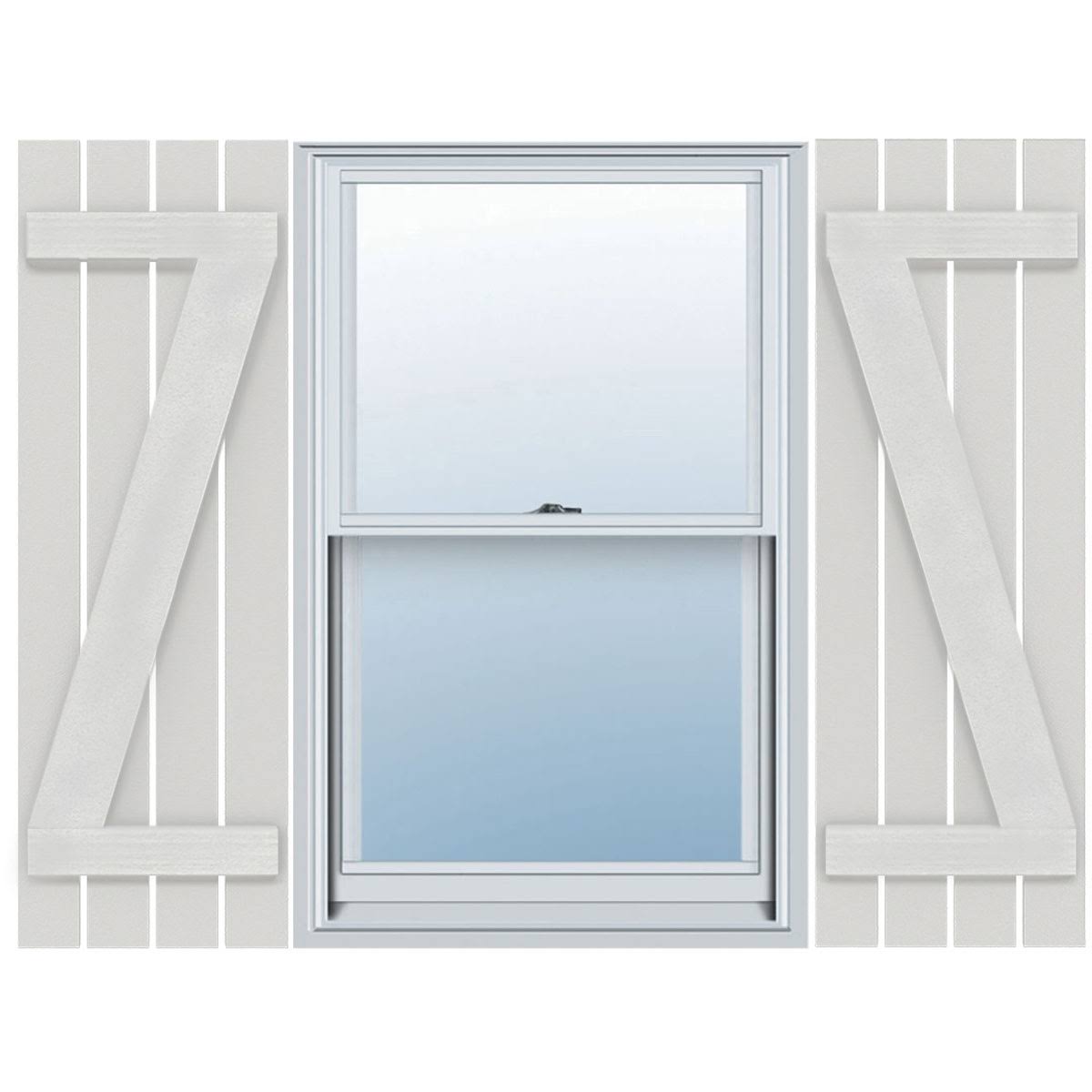 Rustic Four Board Spaced Board-n-Batten Faux Wood Shutters (Per Pair) K308645