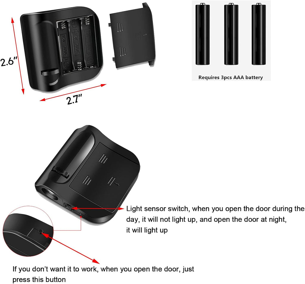 2Pcs Wireless Car Door Step Led Lights H8355