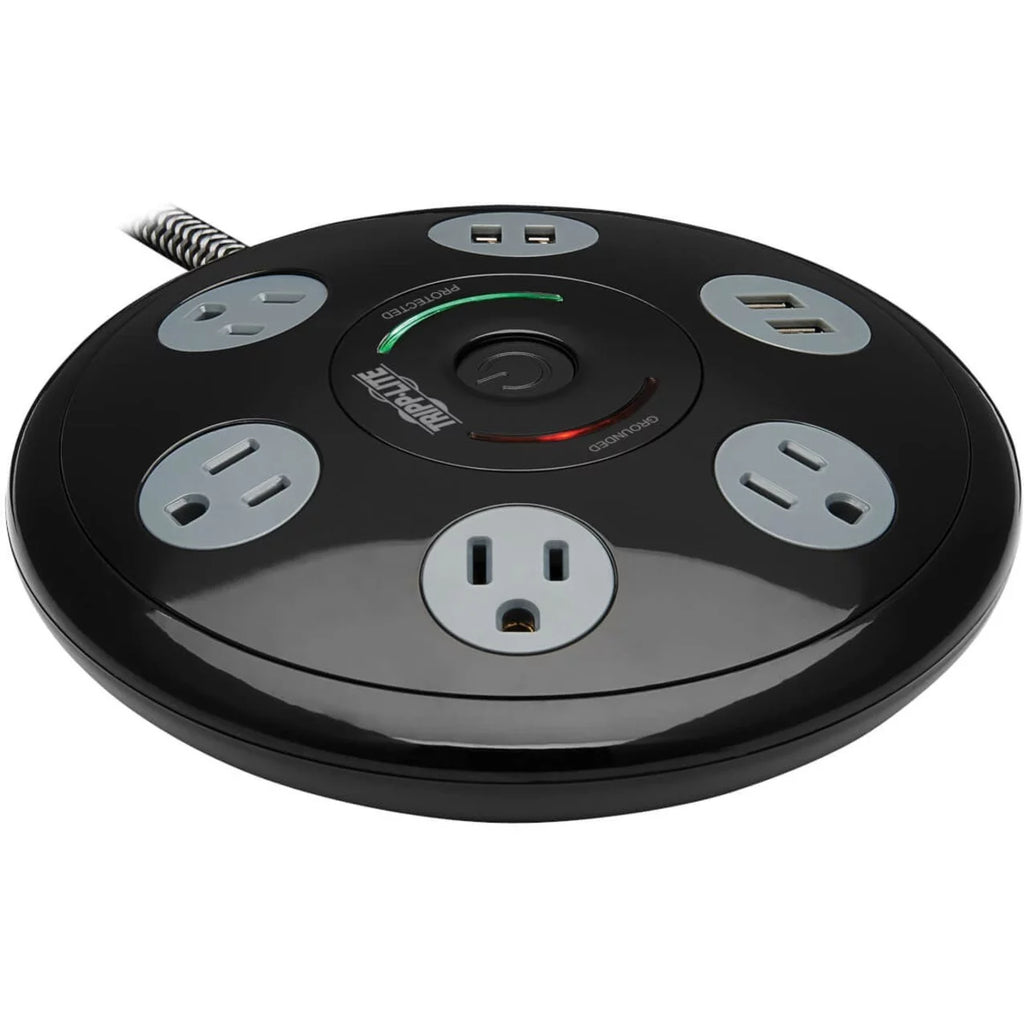 Surge Protector with 4 Outlets & 4 USB-A Ports 6ft Cord Black M39475