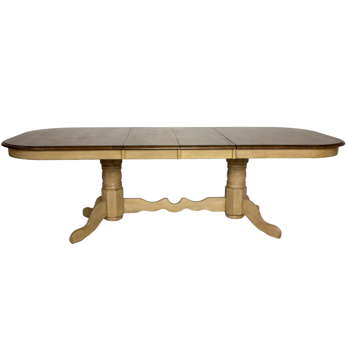 96" Double Pedestal Extendable Wood Dining Table Y643