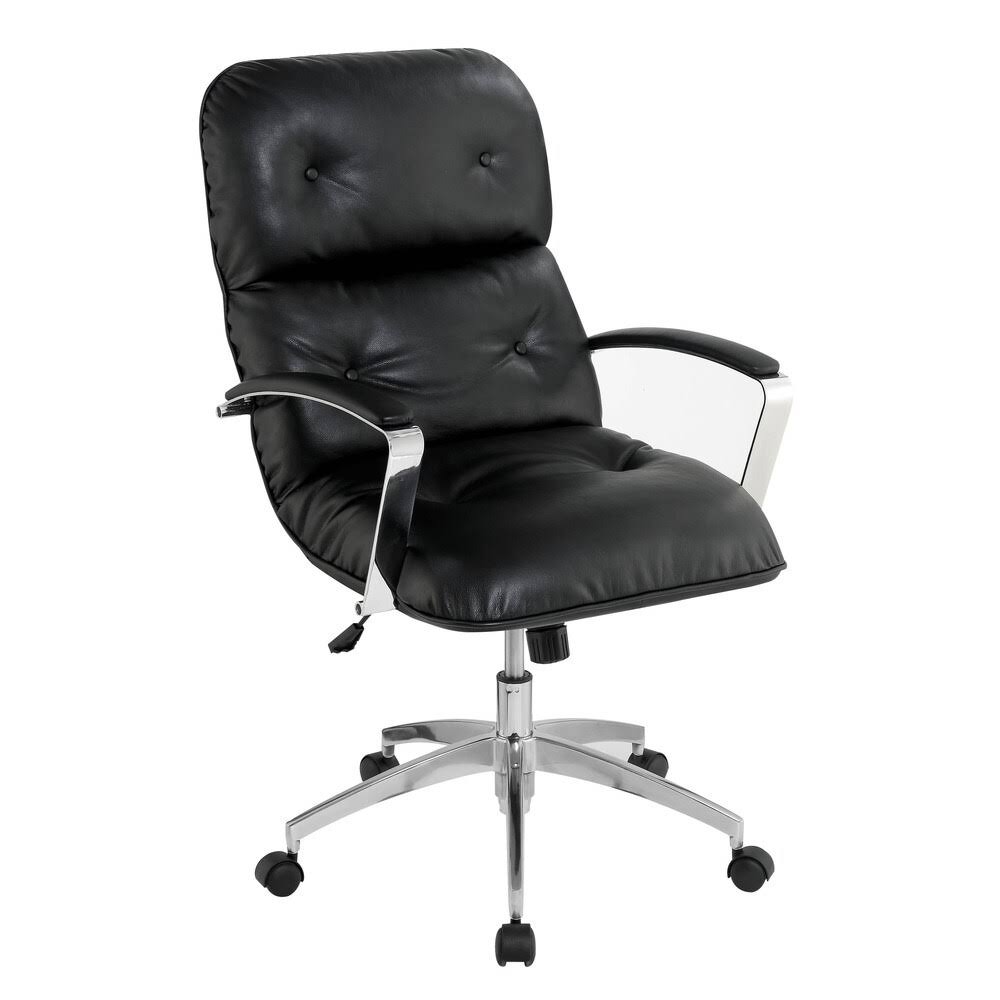 Grey Tufted Leatherette Office Chair V17527