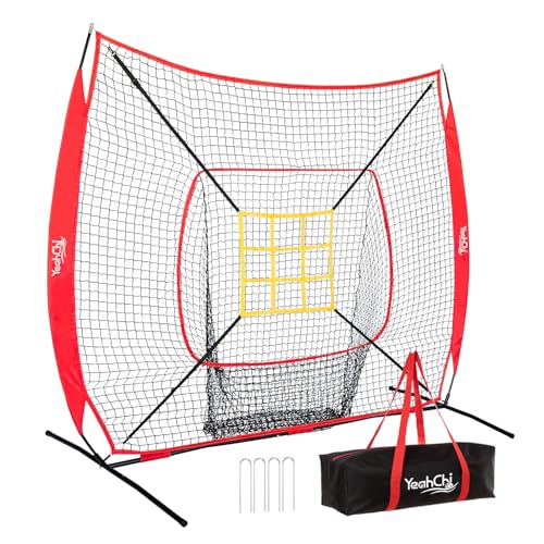 7×7FT Baseball Softball Practice Net with Strike Zone Target T733