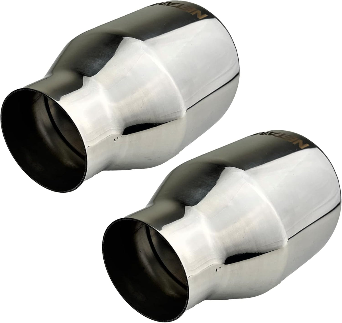 2.5" to 4" Stainless Steel Double Wall Chrome Polished Exhaust Tip 2-Pack P737