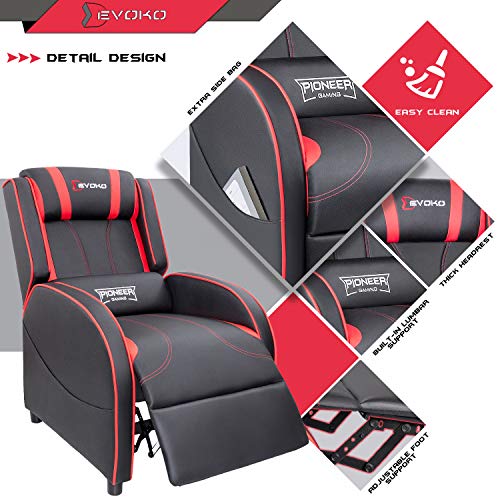 Red PU Leather Massage Recliner Chair X5546