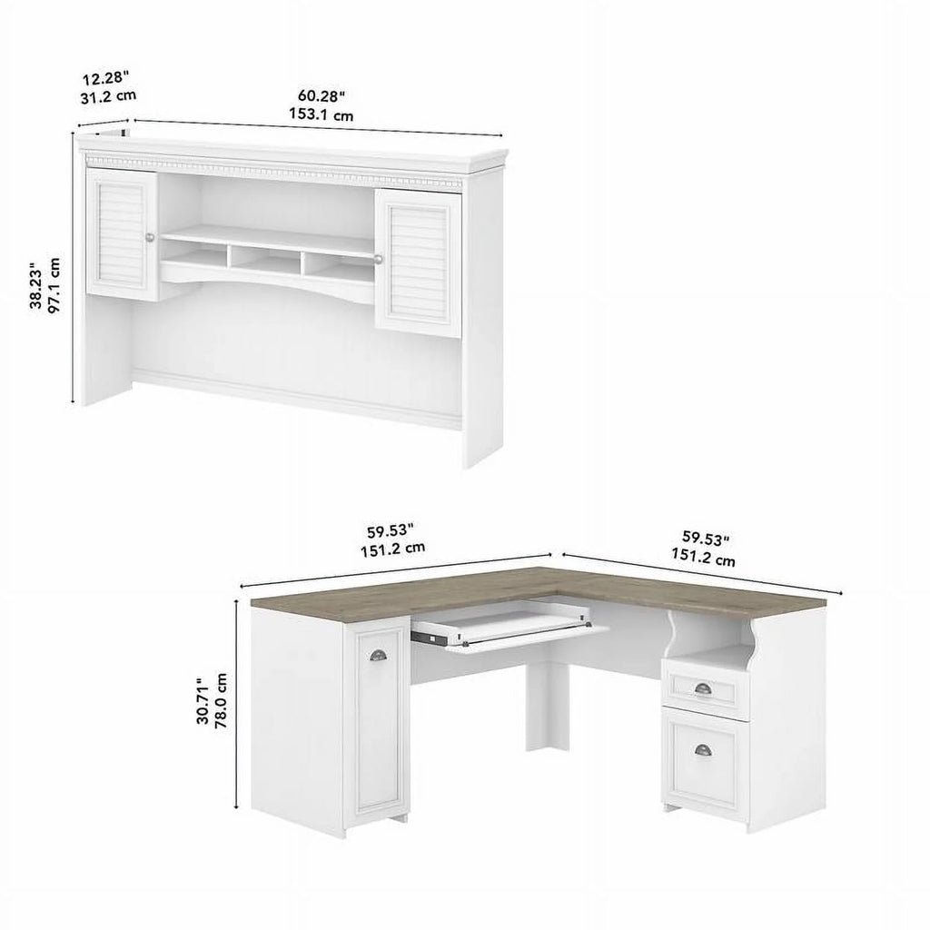 60W L Desk with Hutch C141696