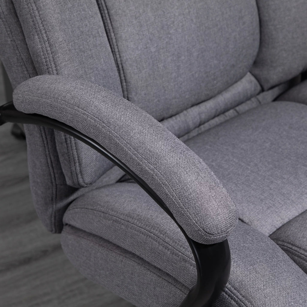 Light Grey Linen Fabric High Back Executive Office Chair E670941