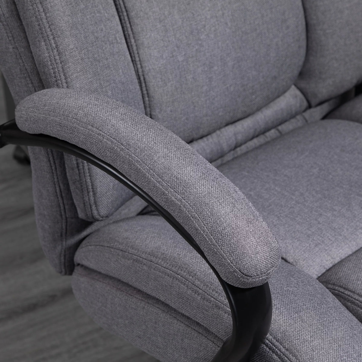 Light Grey Linen Fabric High Back Executive Office Chair E670941