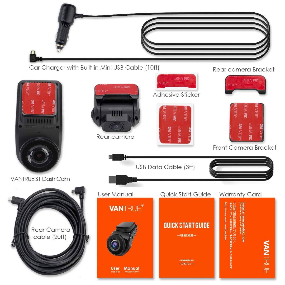 1080p FHD Dash Cam Front and Rear A284