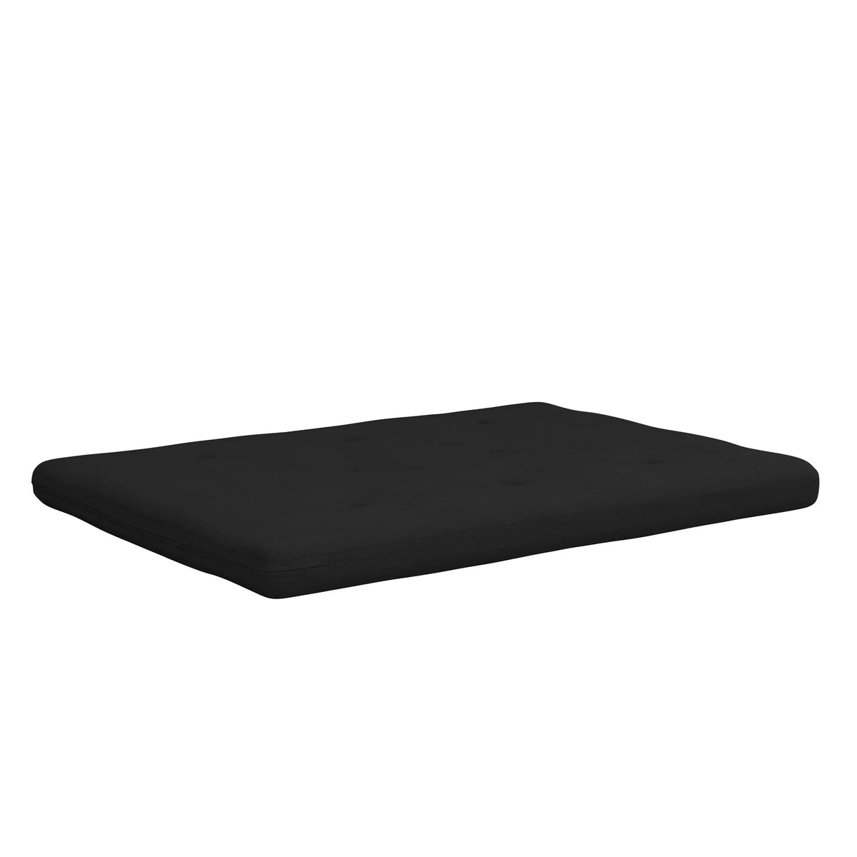 6-Inch Futon Mattress with Tufted Cover, Full, Black Linen V144123