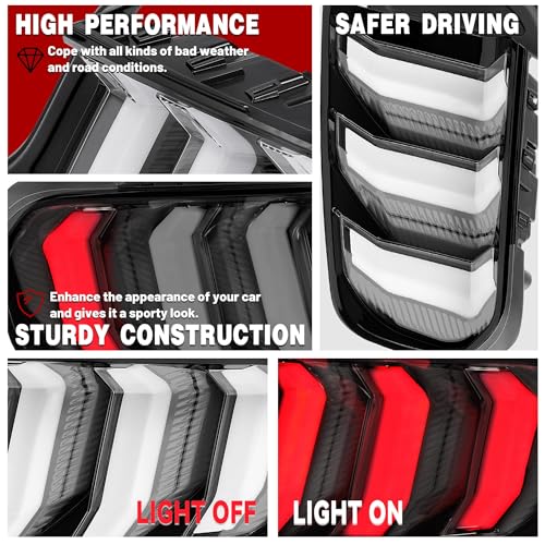 LED Tail Lights Assembly with Clear Lens Black Housing J233163