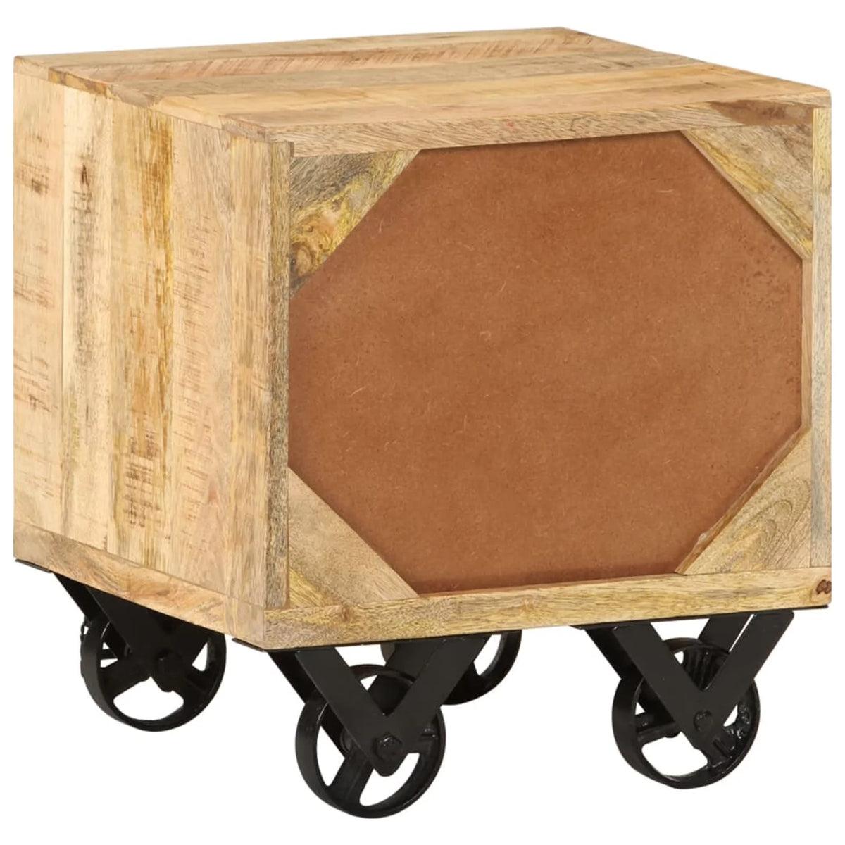 Side Table with Drawer and Wheels Mango Wood D565546