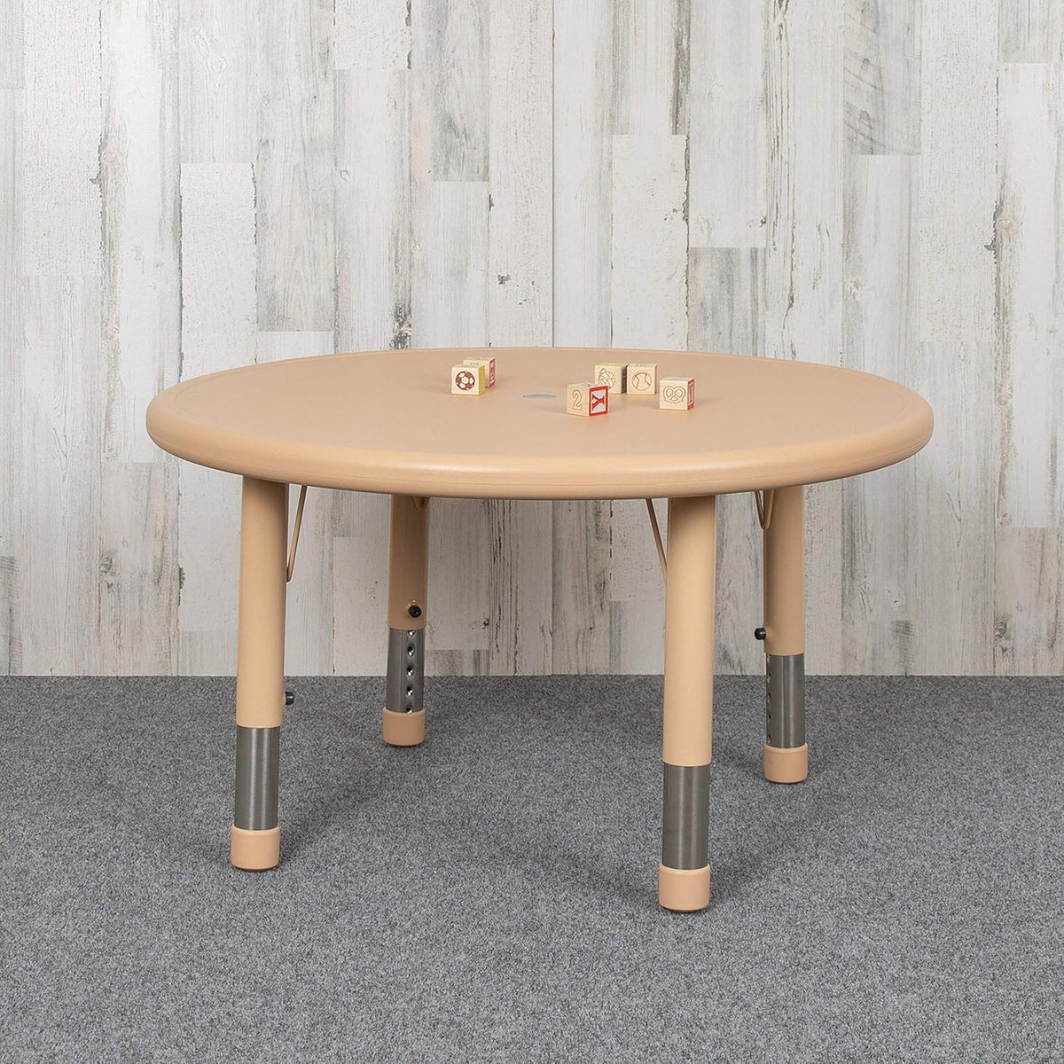 Blue Round Plastic Height Adjustable Activity Table E883994