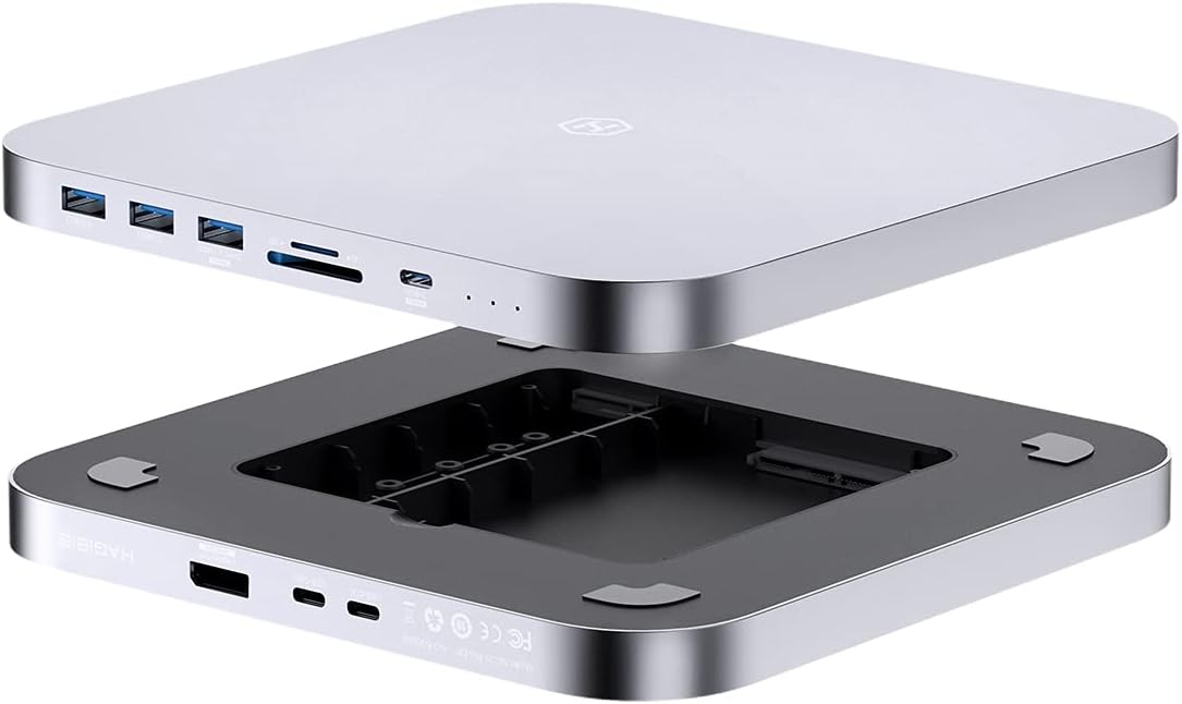 USB-C Hub with Hard Drive Enclosure, SATA, USB 3.0, SD/TF Card Reader, USB 2.0 Ports for Mac Mini Y548