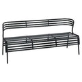 Indoor/Outdoor Steel Bench with Back Black I50675
