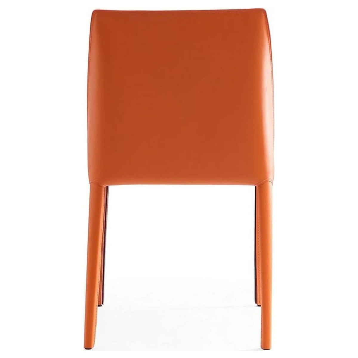 Coral Orange Leather Dining Chair (Set of 2) H320