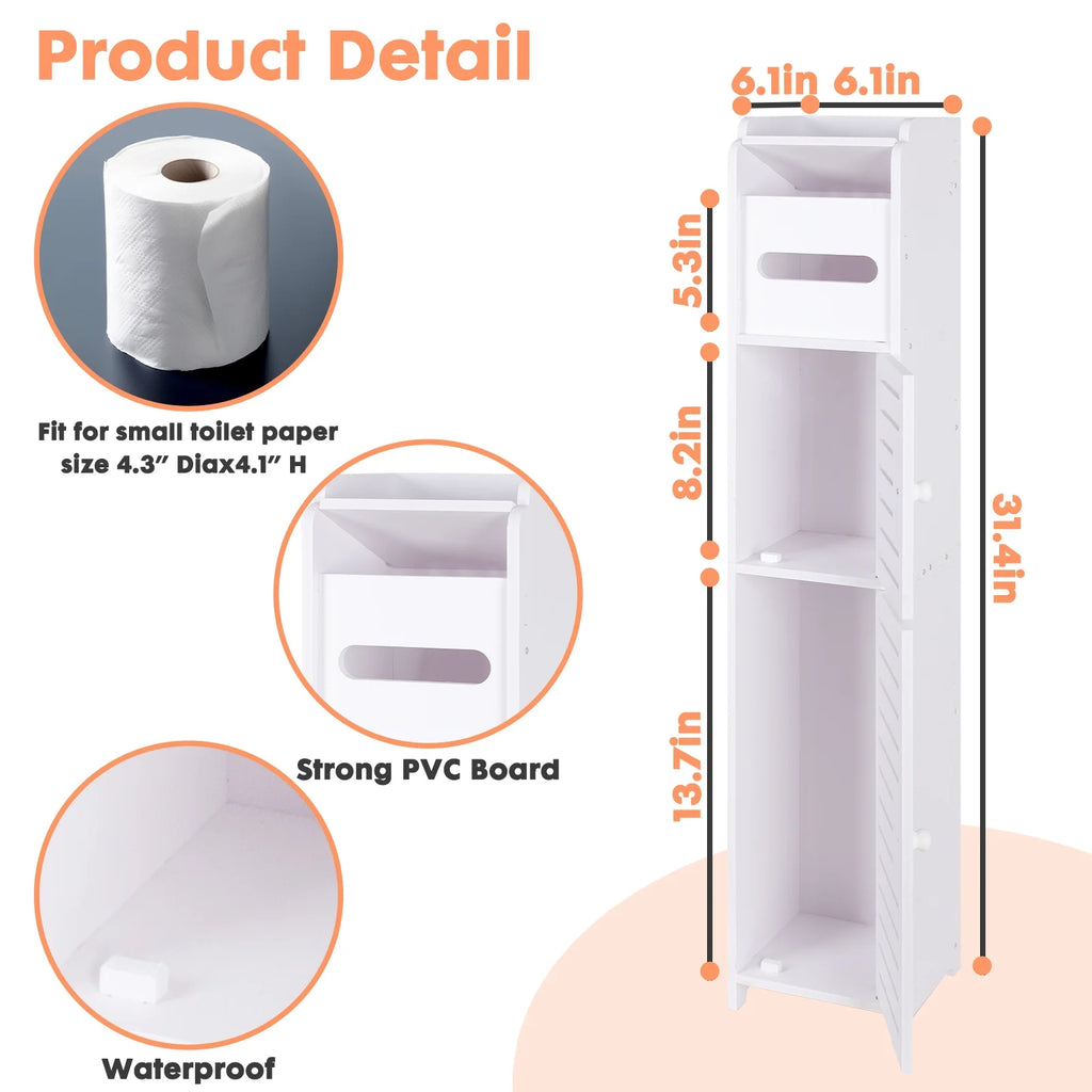 White Freestanding Bathroom Storage Shelf V60678