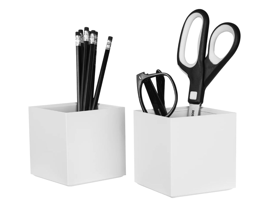 White 2-Pack Pencil Cup Desk Organizer V968