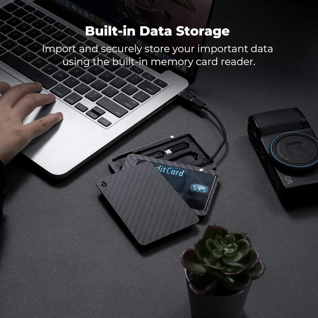 Carbon Fiber Modular Portable Electronic Tool Kit with Type-C Cable Adapters and SD Card Reader G71472