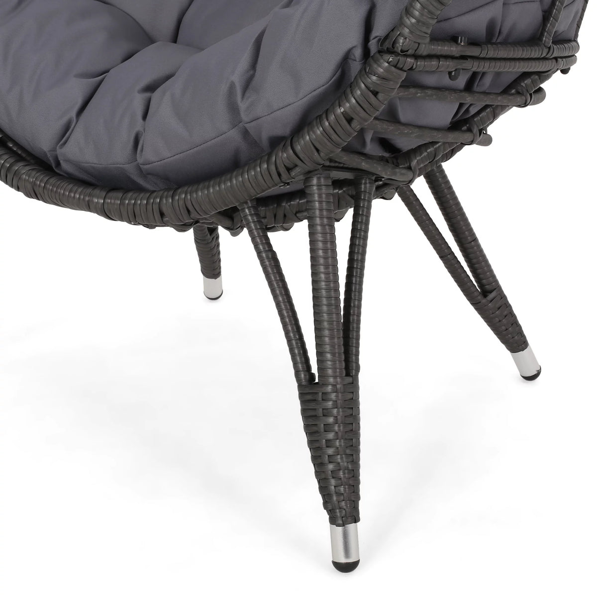 Outdoor Wicker Teardrop Chair in Gray and Dark Gray A171881