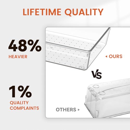 26 Pack Clear Plastic Drawer Organizer Bins K83125