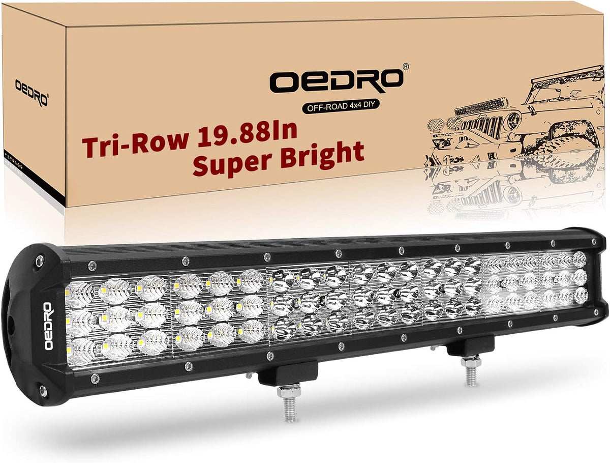 20 Inch 300W Tri-Row Spot Flood Combo Work Light with 4Pcs 4 Inch 27W LED Pods Driving Fog Lamp O651