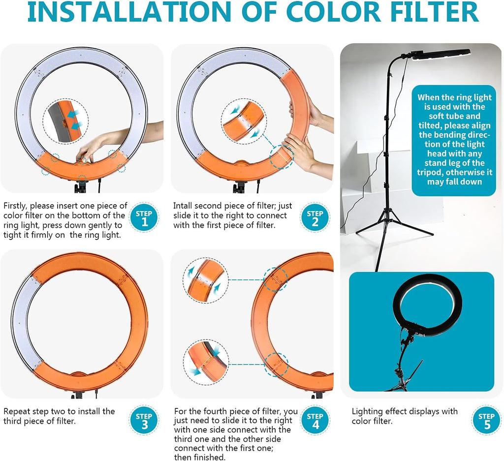 18/48cm 55W 5500K Dimmable LED Ring Light with Light Stand and Carrying Bag F9228