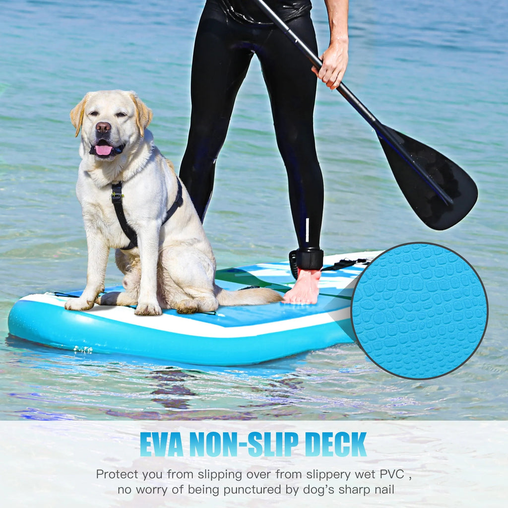 Inflatable Stand Up Paddle Board with 3 Fins, Adjustable Paddle, Pump & Carrying Backpack M341