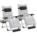 Zero Gravity Chair Set of 2 Reclining Outdoor Lounge Chairs Gray Q176