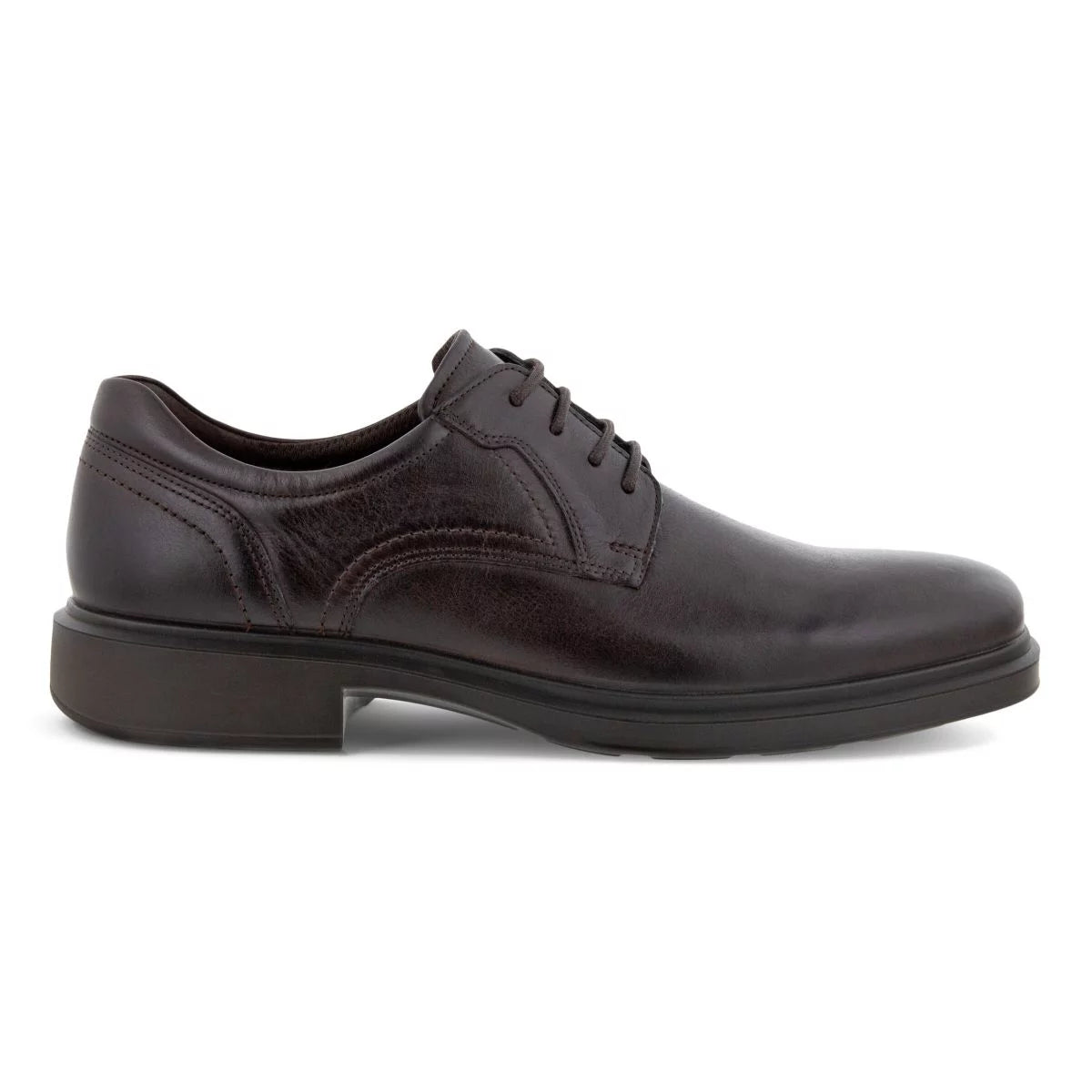 Mocha Leather Plain Toe Tie Shoes J2840