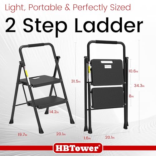 Folding Steel Step Stool with Handrail G61839