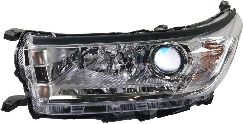 Headlight Assembly Pair for Toyota Highlander 2017 2018 2019 Driver and Passenger Side Clear Chrome B1369
